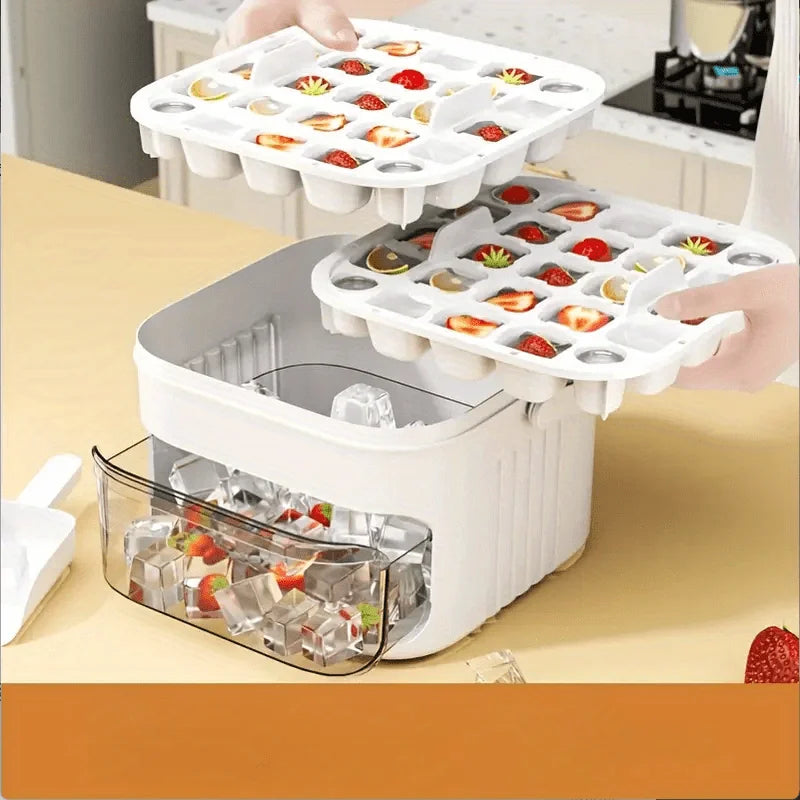 Bac à glaçons 50 cubes – Grand format avec couvercle