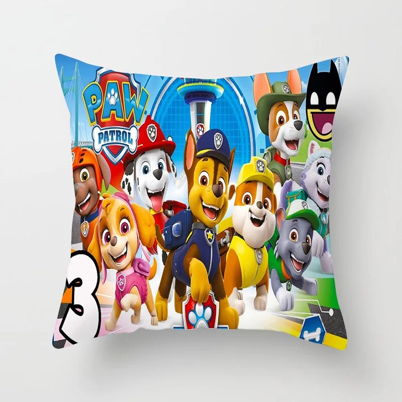 Taie d'oreiller Paw Patrol, housse coussin enfant, déco canapé