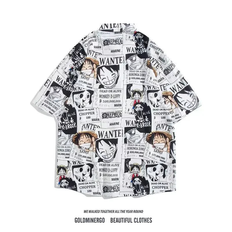 Chemise One Piece Luffy Unisexe – Cardigan Anime Boutonné Été