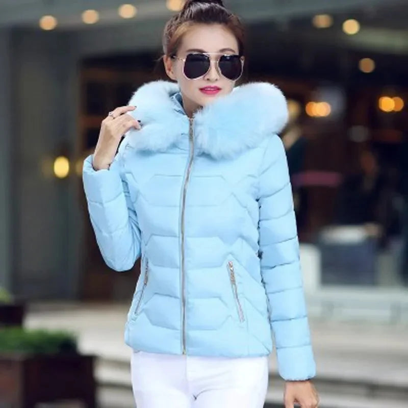 Veste hiver femme – Chaude, légère & col en fourrure