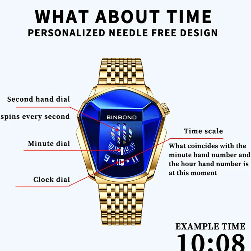 Montre LED homme tactile sport, design moto, quartz étanche