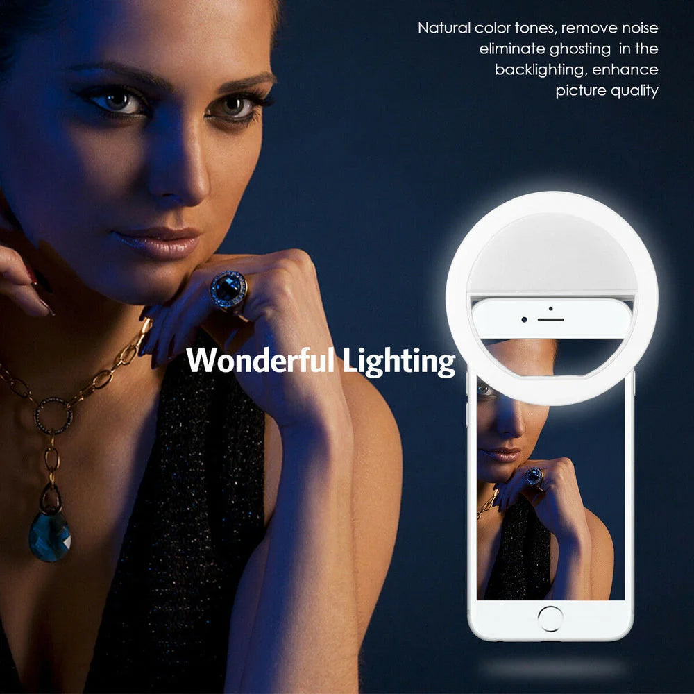 Anneau lumineux LED USB pour selfie iPhone Samsung Xiaomi