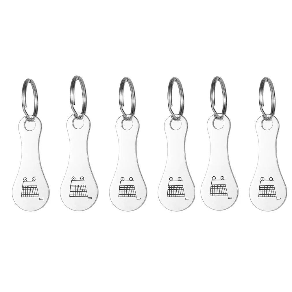 3/6PCS Jeton caddie porte-clés métal – lot pratique anti-oubli