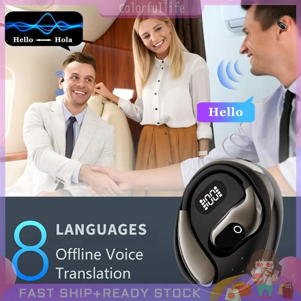 👉 Écouteurs traducteurs instantanés – Bluetooth 5.3 pour voyage & sport