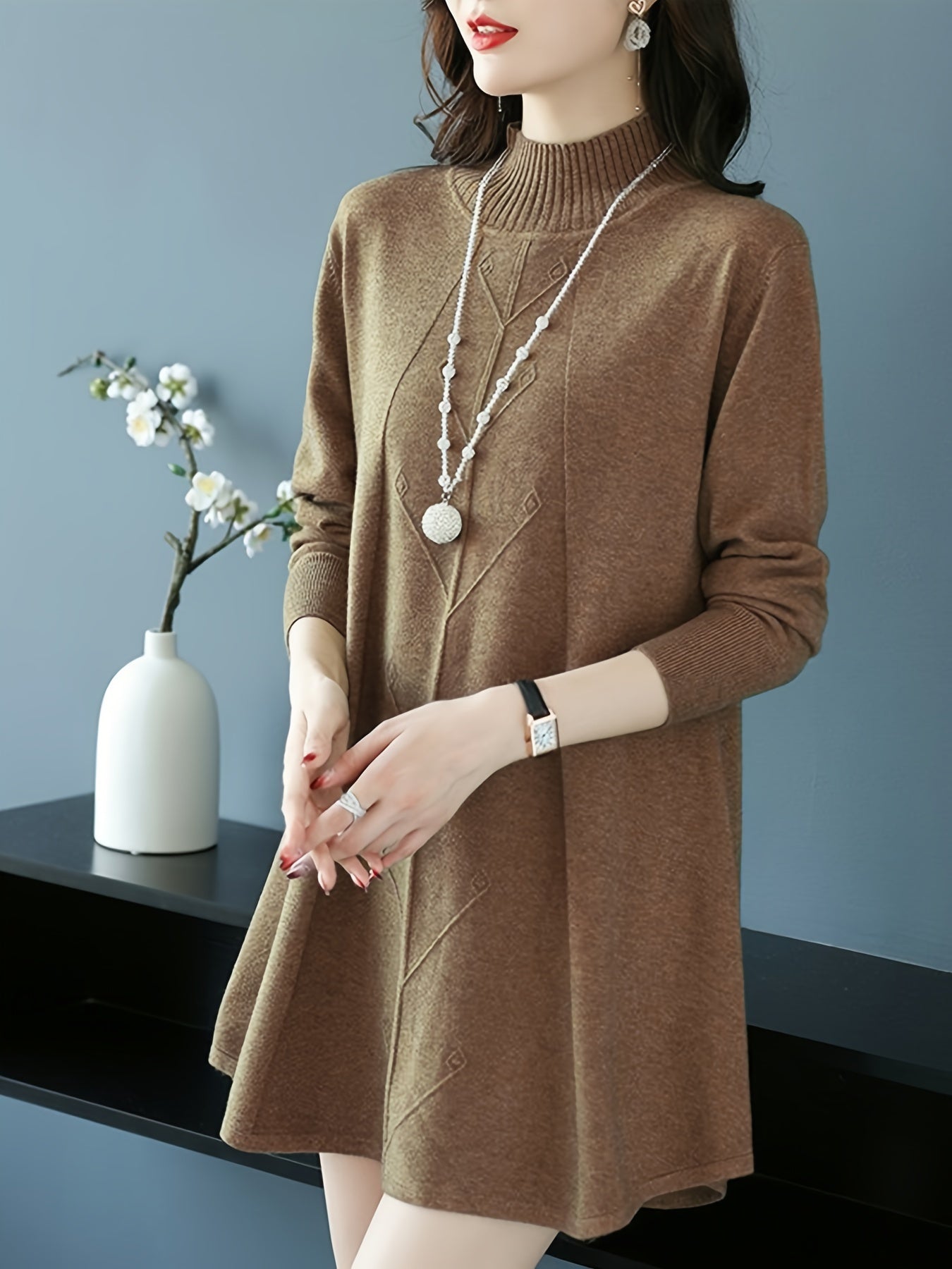 Pull col montant femme 🧶 – Maille chic hiver automne GTIJARA