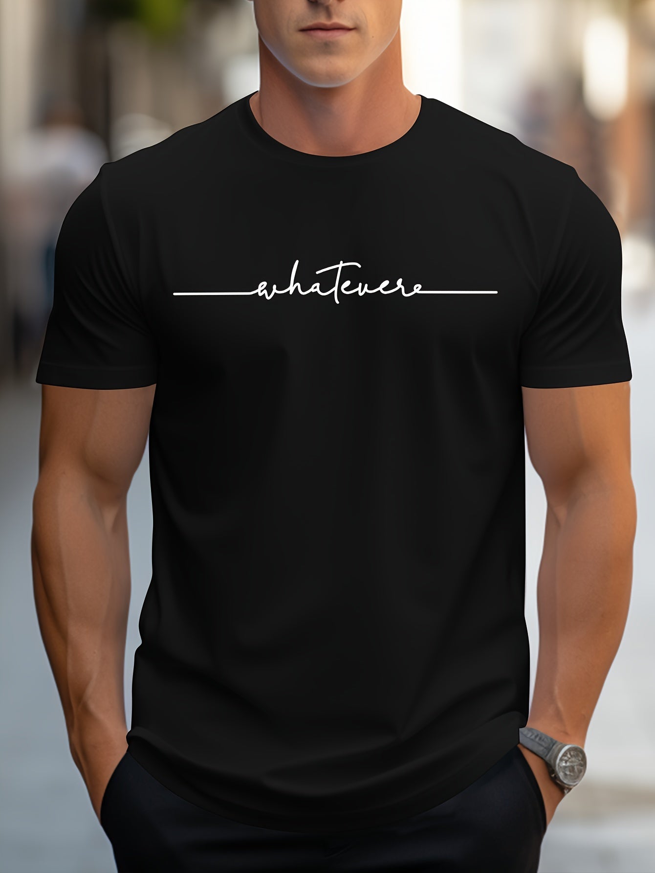 T-shirt Homme Été "Whatever" – Confortable & Stylé
