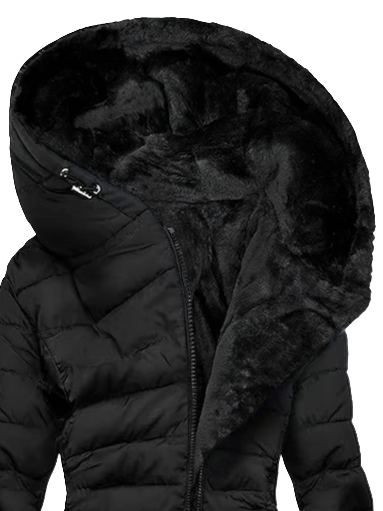 Veste chaude femme élégante – capuche & fermeture éclair slim fit