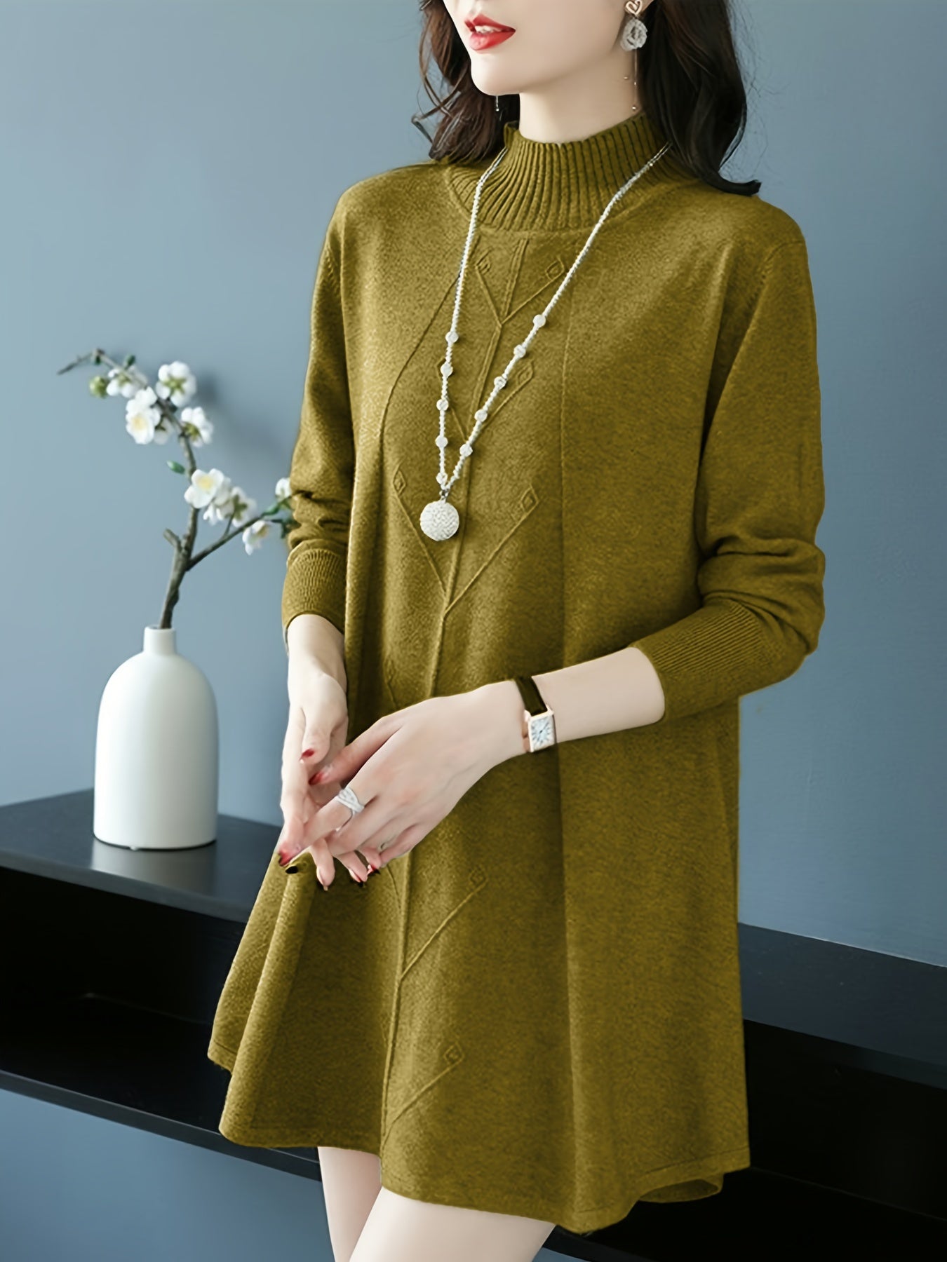 Pull col montant femme 🧶 – Maille chic hiver automne GTIJARA