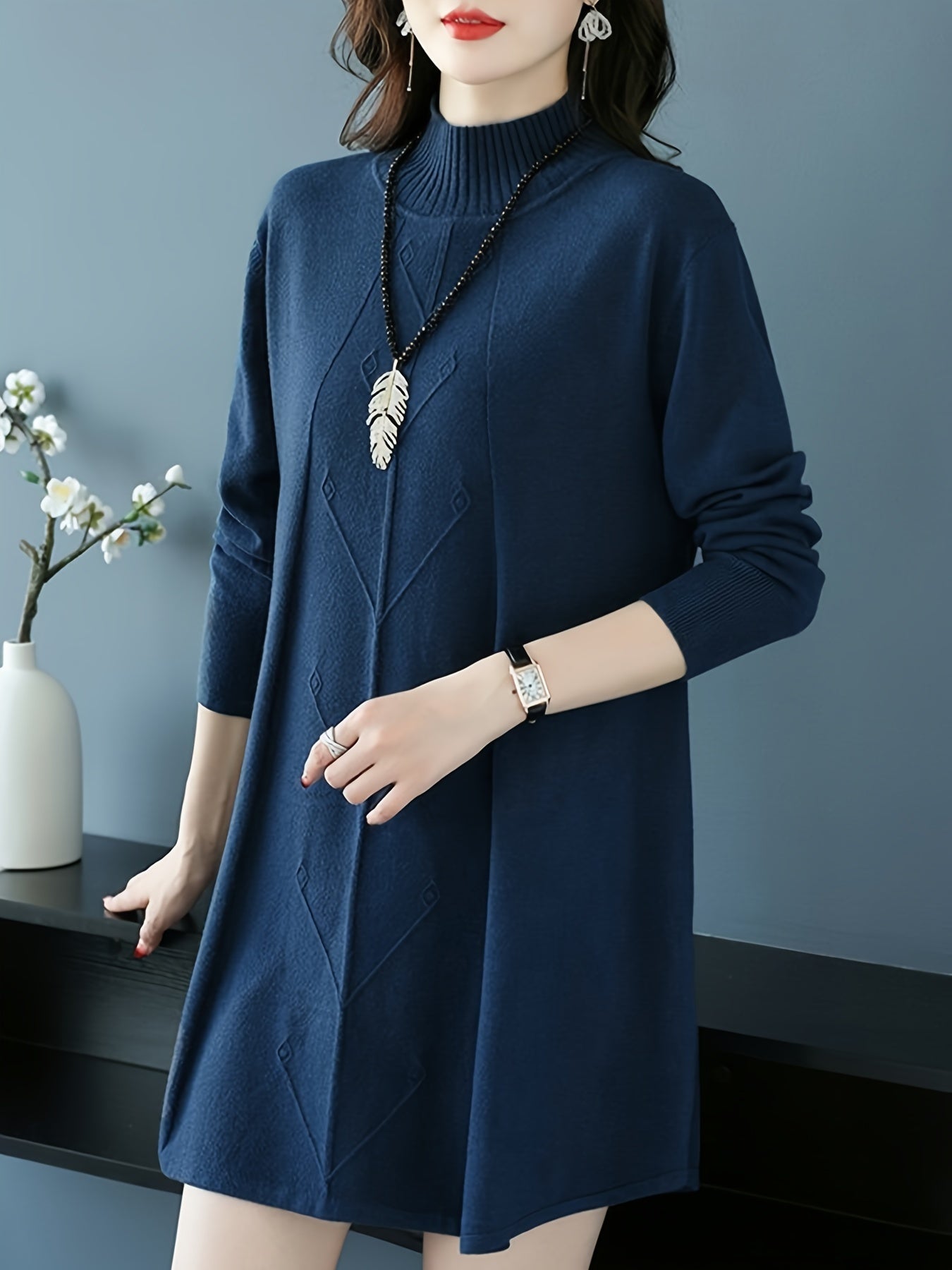 Pull col montant femme 🧶 – Maille chic hiver automne GTIJARA
