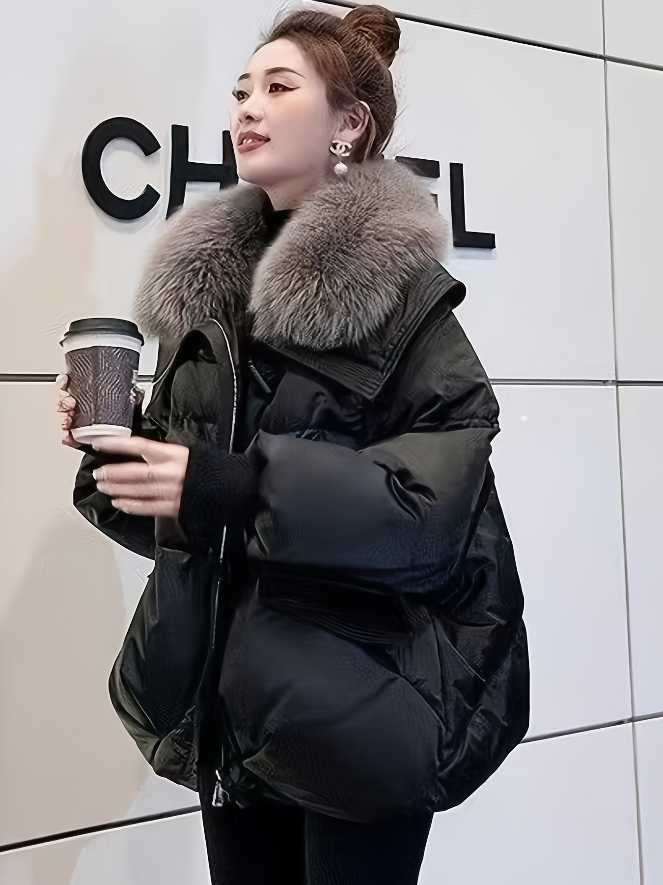 Manteau hiver femme ❄️ – Capuche fausse fourrure & coupe A-line GTIJARA