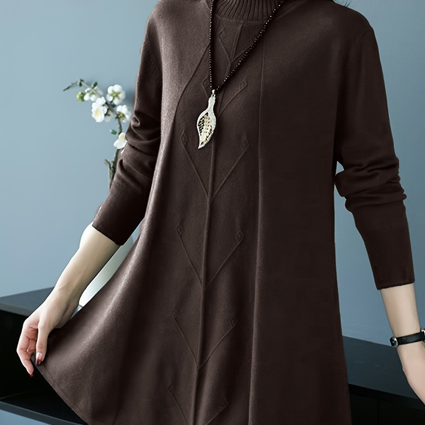 Pull col montant femme 🧶 – Maille chic hiver automne GTIJARA