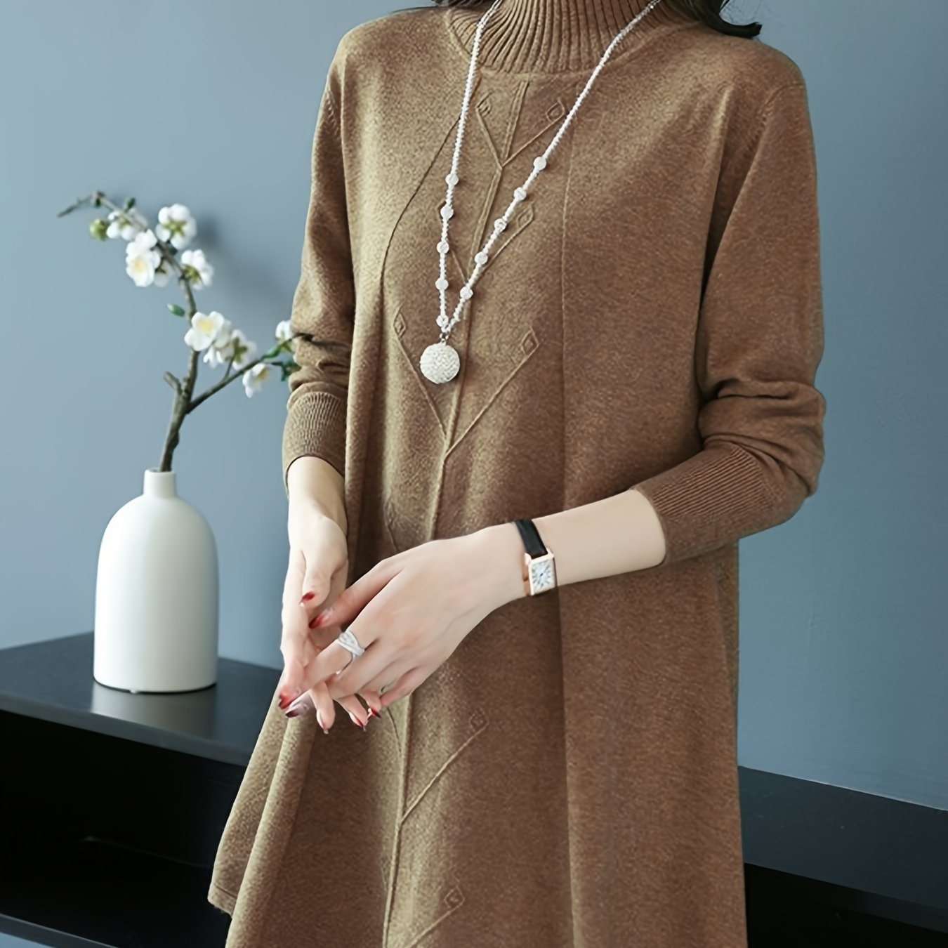 Pull col montant femme 🧶 – Maille chic hiver automne GTIJARA