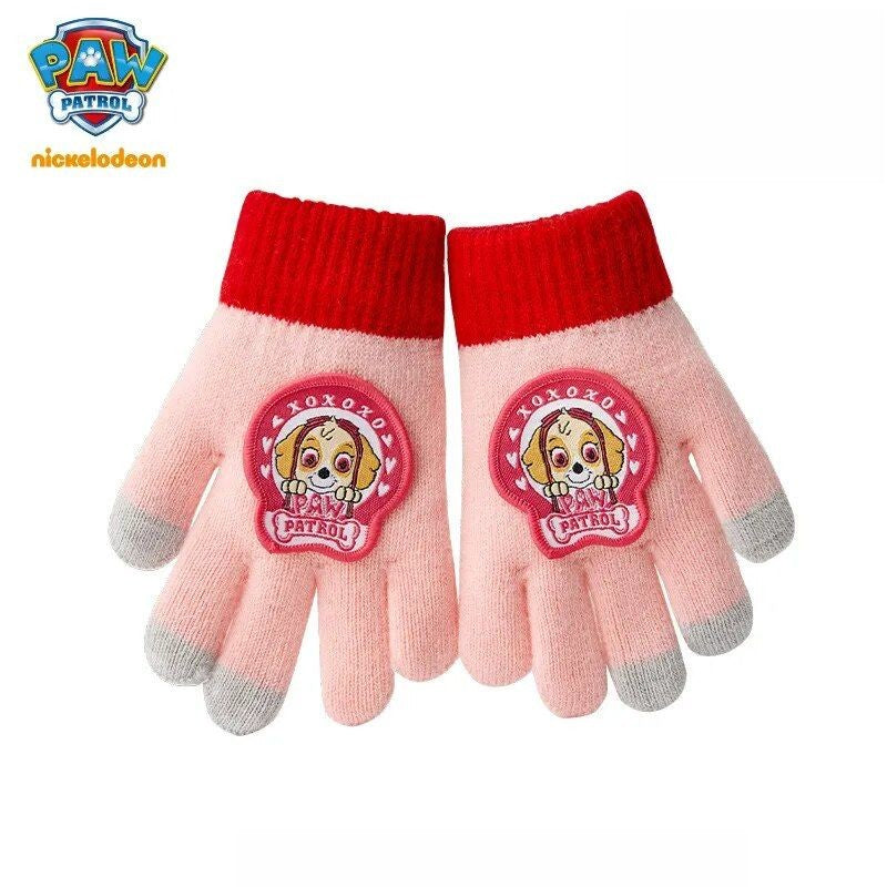 Gants peluche Paw Patrol enfants, Chase Skye, chauds et colorés