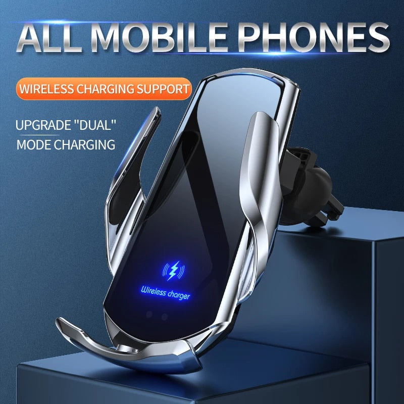 Chargeur voiture sans fil 30W – iPhone & Samsung, capteur auto