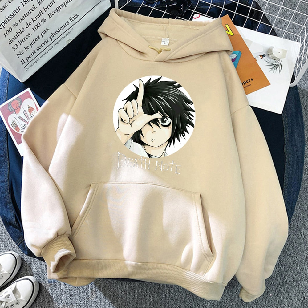 Sweat à capuche Death Note L Lawliet – Style manga streetwear