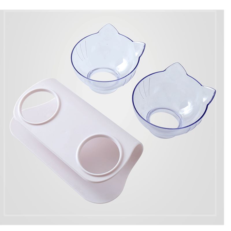 Double bol transparent chat/chien antidérapant – confort cervical