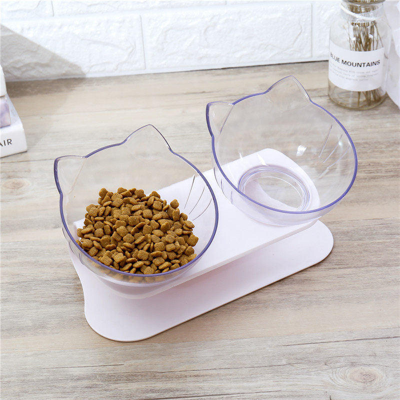 Double bol transparent chat/chien antidérapant – confort cervical