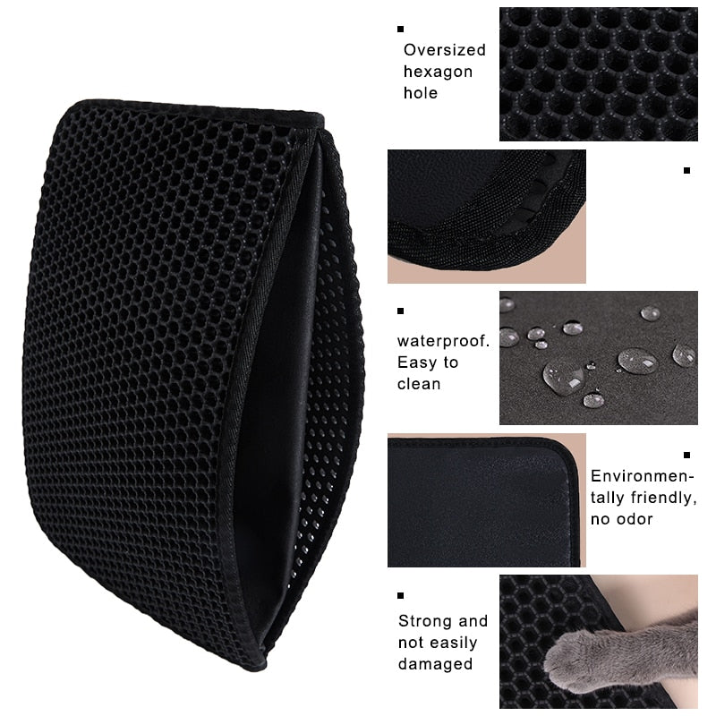Tapis de litière pour chats imperméable double couche antidérapant