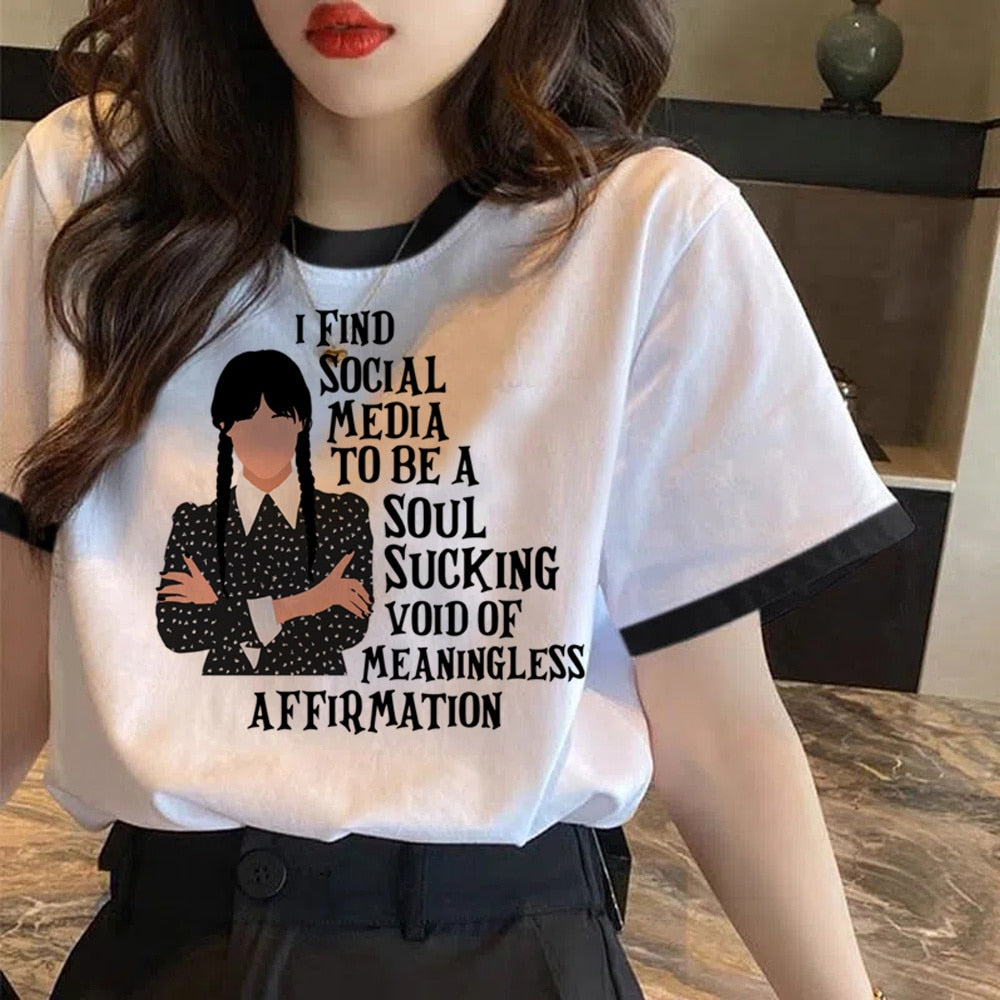 T-shirt Wednesday Addams « I Hate Everything », femme & fille
