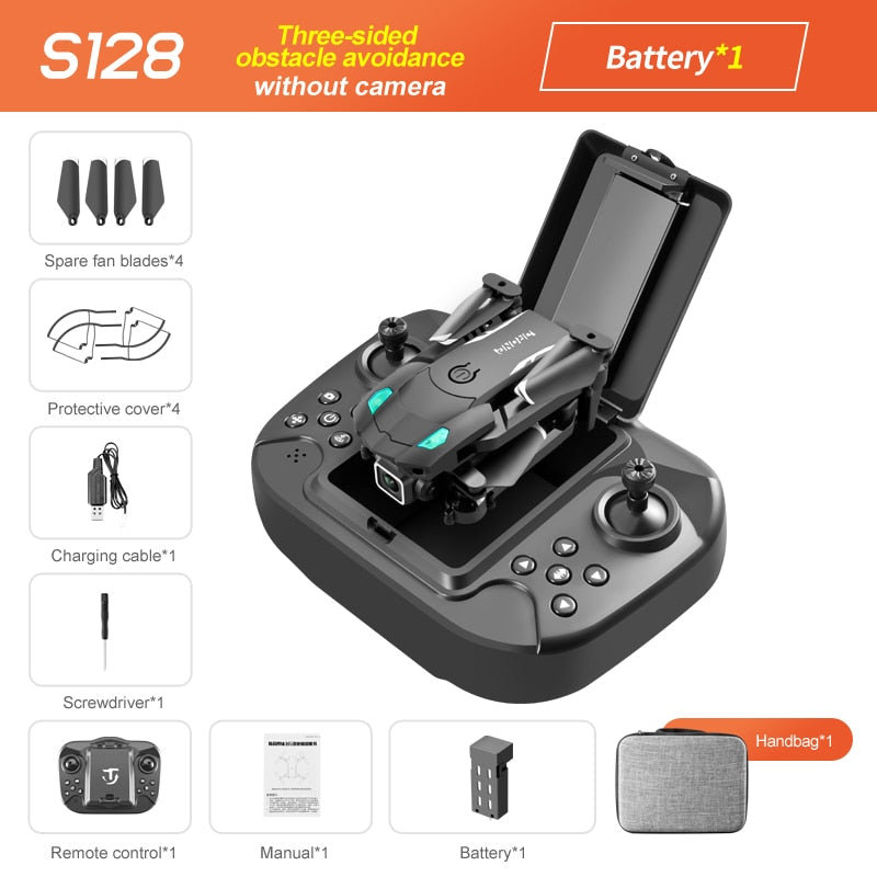 Mini Drone S128 4K avec Caméra HD, Évitement Obstacles Intelligent