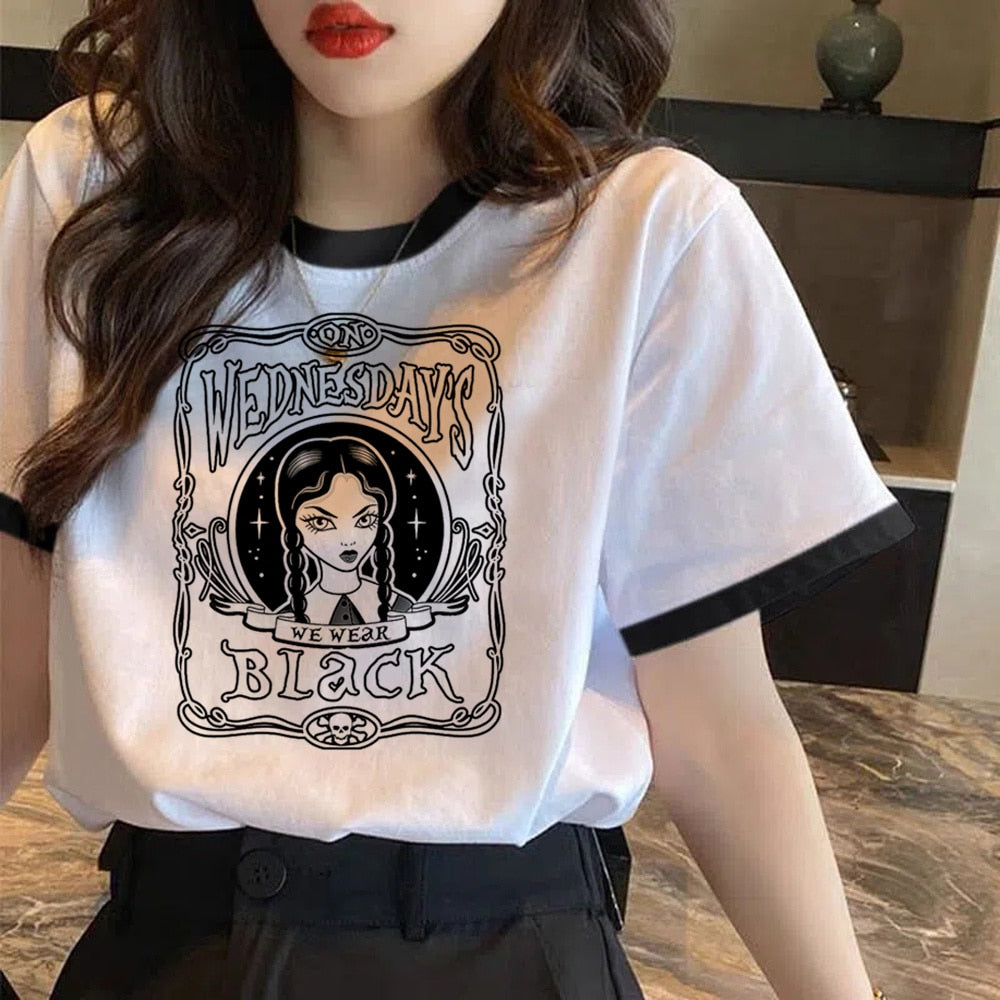 T-shirt Wednesday Addams « I Hate Everything », femme & fille