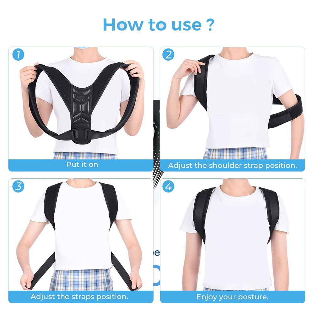 Correcteur de Posture Plus – Ceinture Dos et Épaules Ajustable