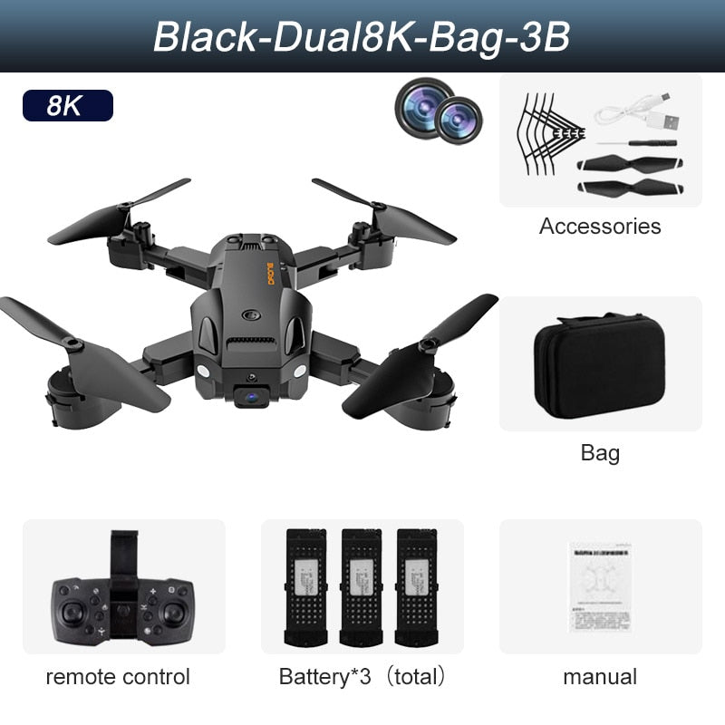 Drone Q6 4K HD Dual Camera WiFi 5G FPV avec Évitement Obstacles