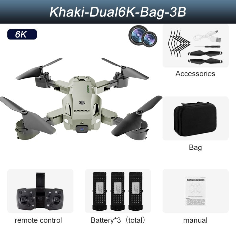 Drone Q6 4K HD Dual Camera WiFi 5G FPV avec Évitement Obstacles