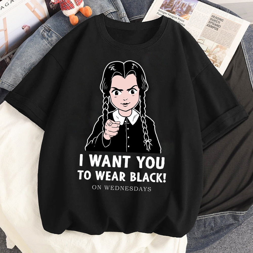T-shirt Wednesday Addams « I Hate Everything », femme & fille