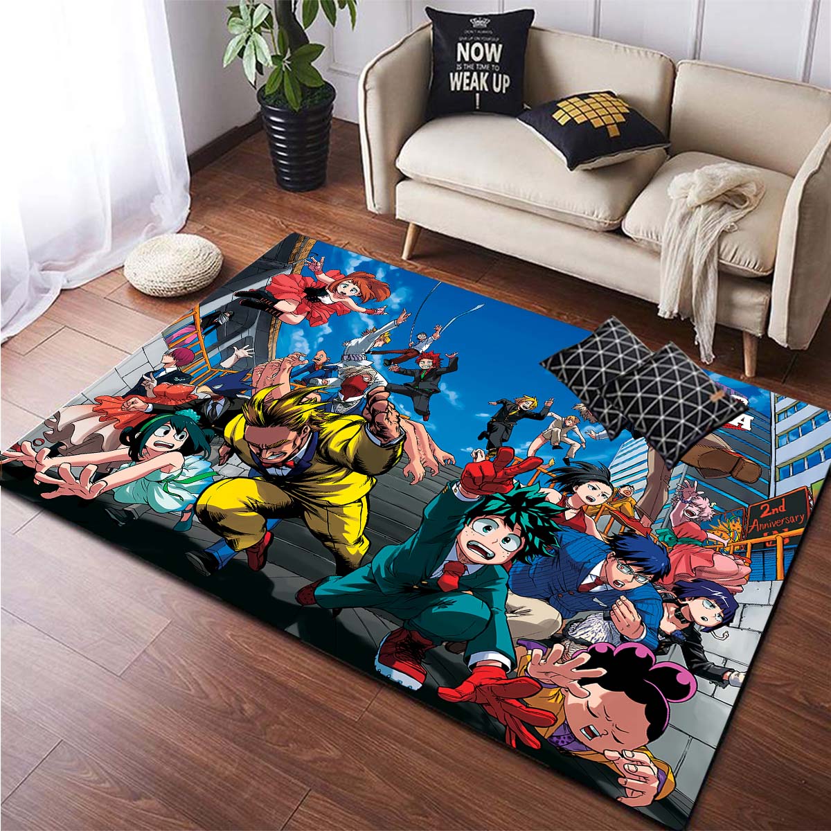 Tapis My Hero Academia antidérapant, salon, pique-nique, animé