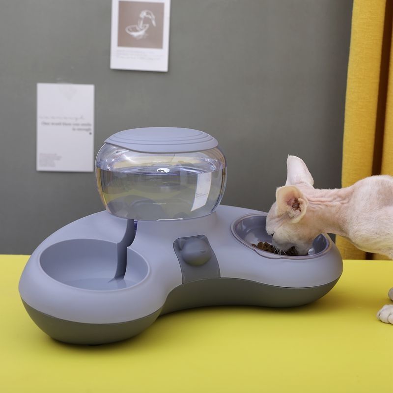 Mangeoire automatique chat/chien avec fontaine et double bol