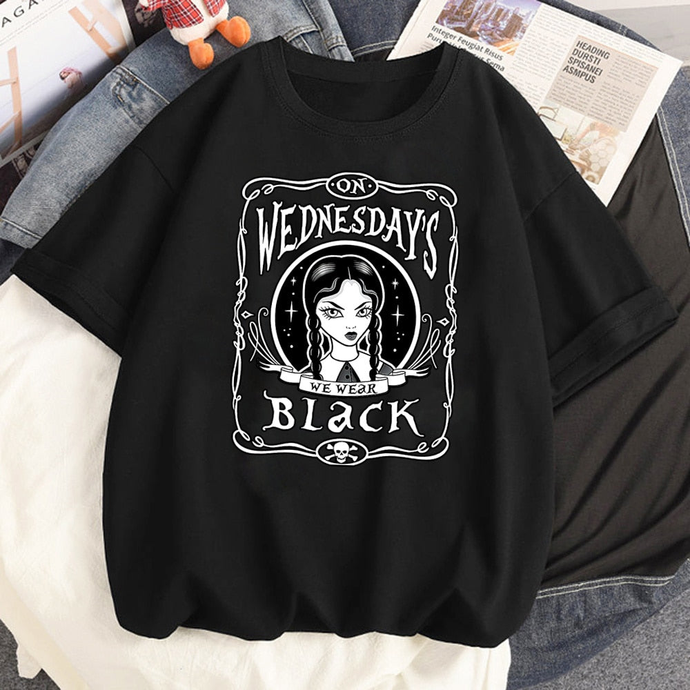 T-shirt Wednesday Addams « I Hate Everything », femme & fille