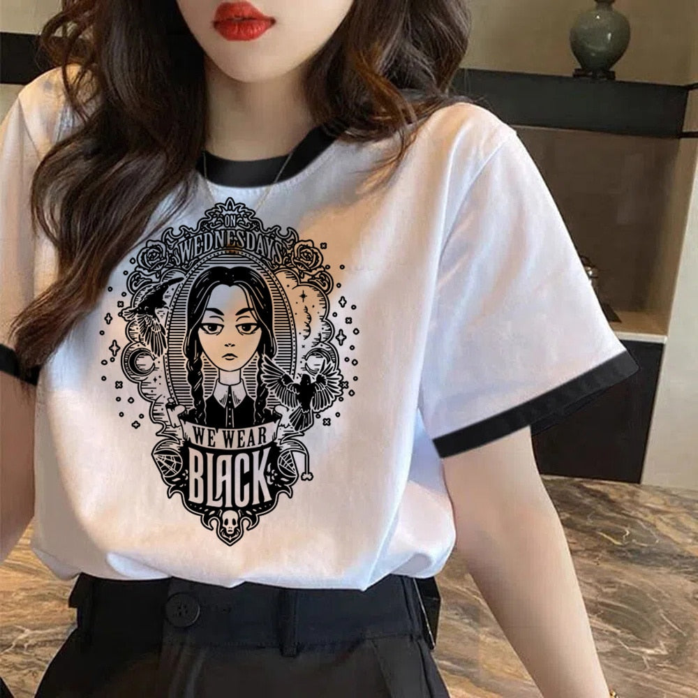 T-shirt Wednesday Addams « I Hate Everything », femme & fille