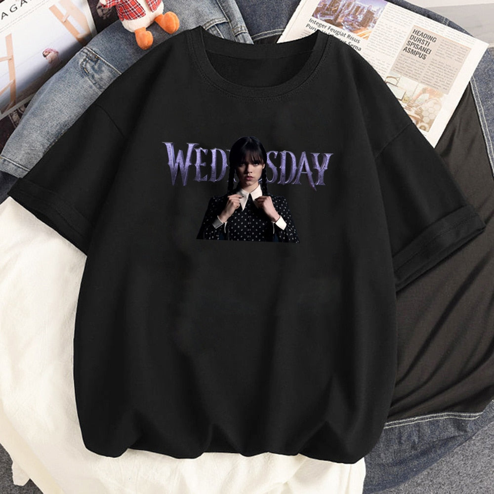 T-shirt Wednesday Addams « I Hate Everything », femme & fille