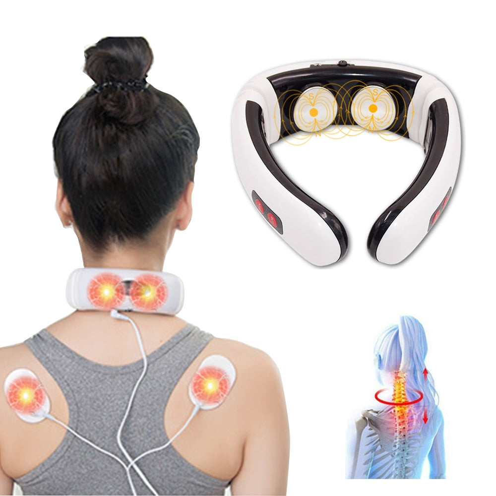 Masseur électrique cervical TENS – 6 modes & chaleur infrarouge