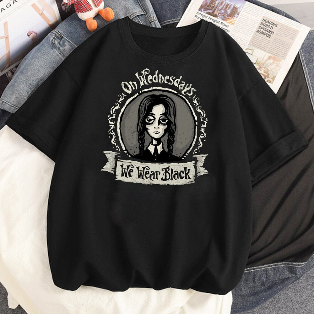 T-shirt Wednesday Addams « I Hate Everything », femme & fille