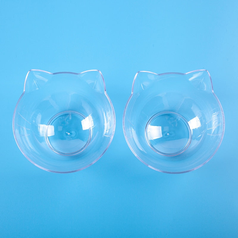 Double bol transparent chat/chien antidérapant – confort cervical