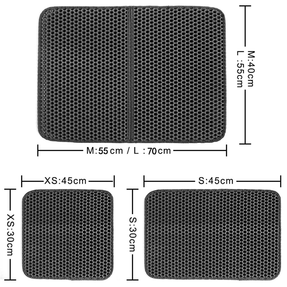 Tapis de litière pour chats imperméable double couche antidérapant