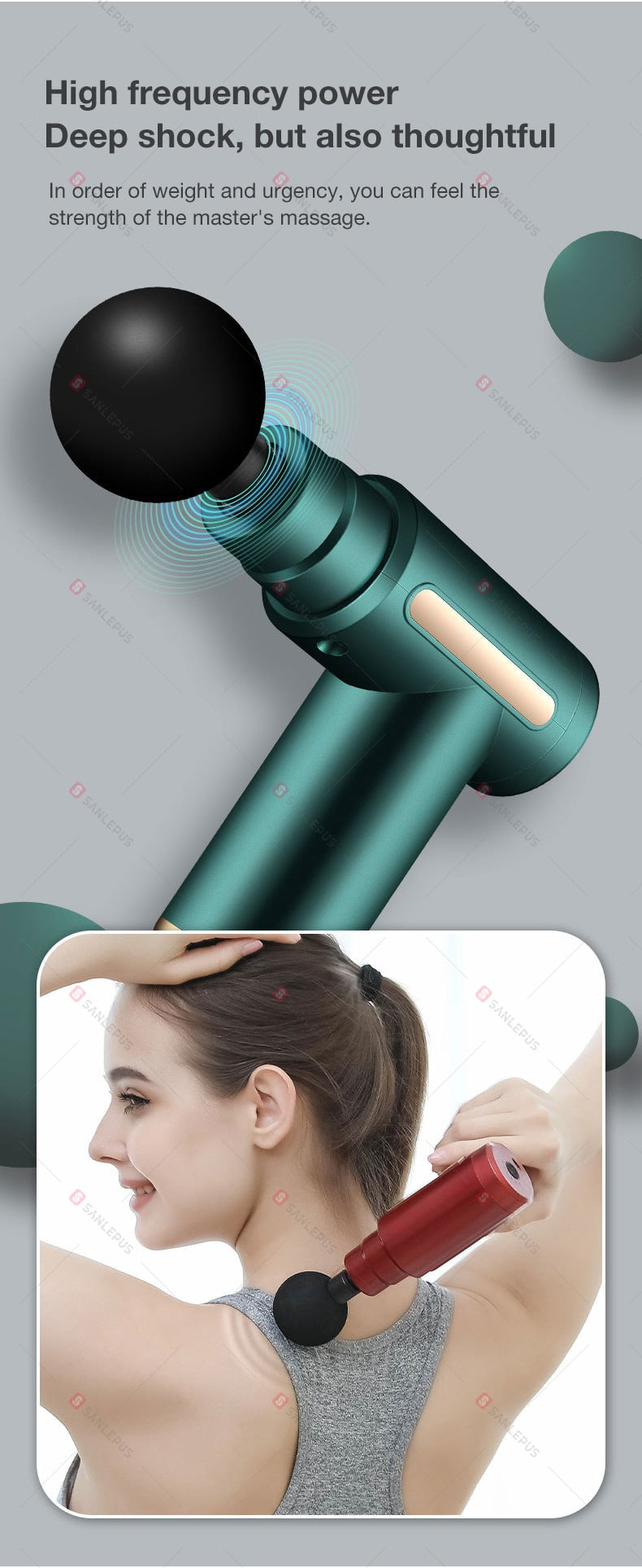 Pistolet de massage portable LCD – Relaxation profonde du corps