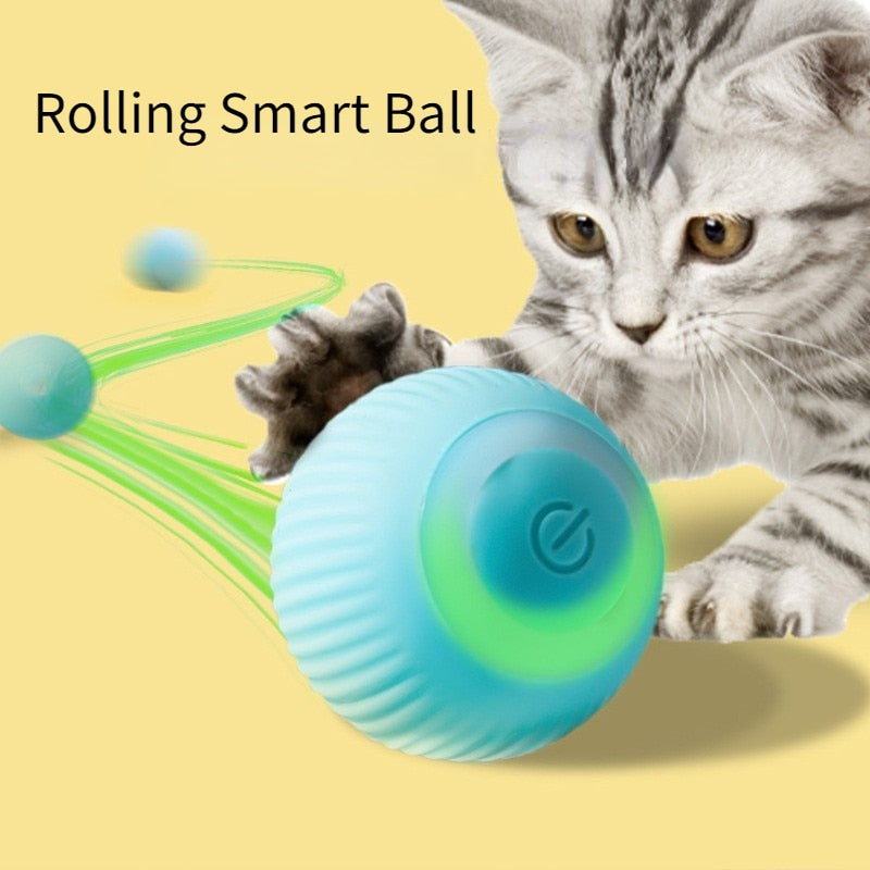 Balle électrique interactive pour chat, jouet roulant automatique