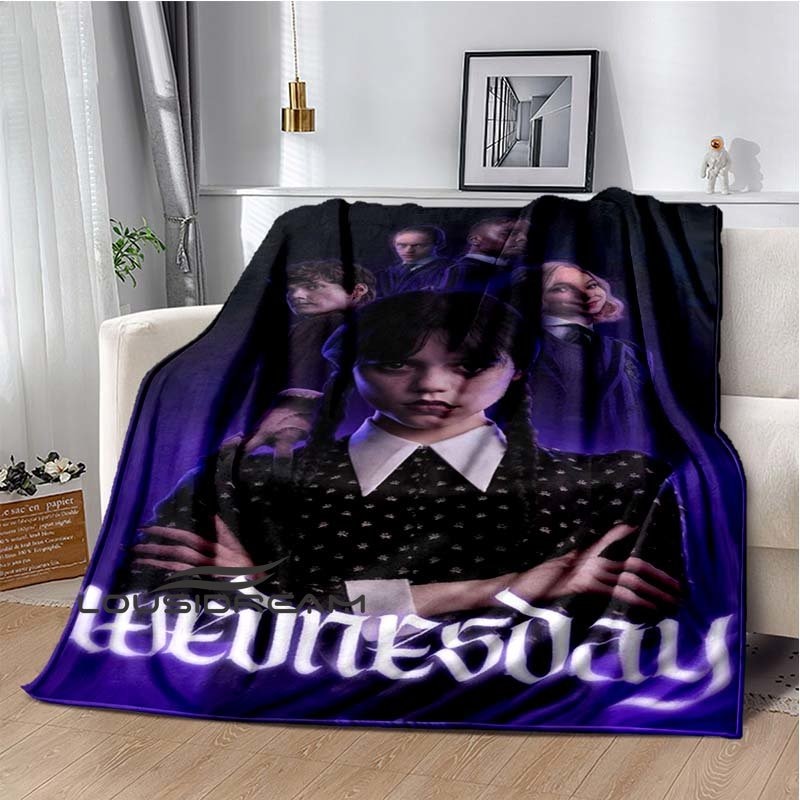 Couverture Wednesday Addams imprimée, douce et confortable