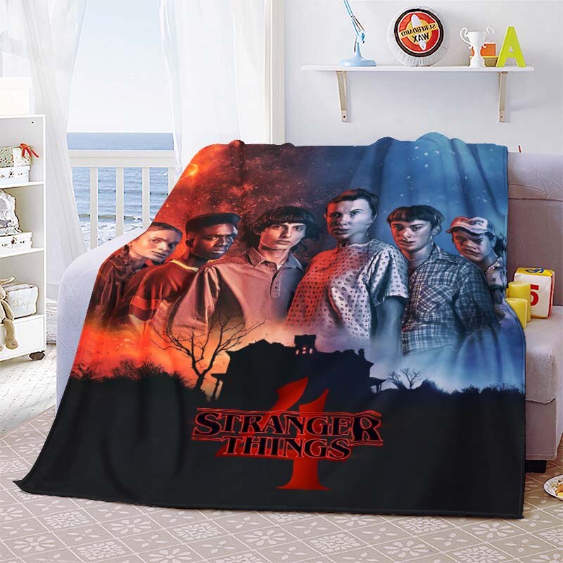 Couverture Stranger Things en flanelle, douce et chaude pour fans
