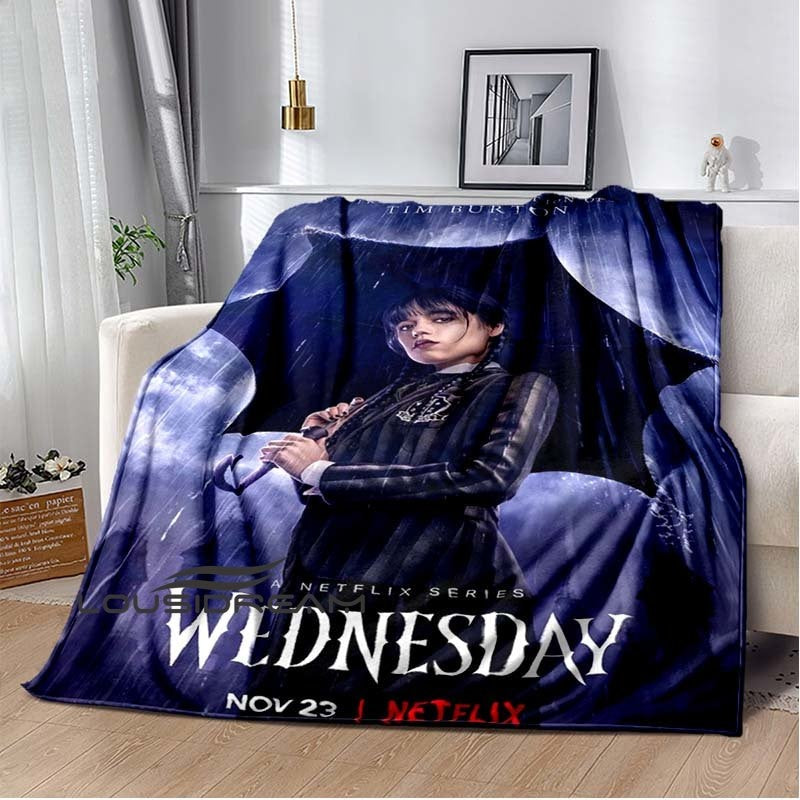 Couverture Wednesday Addams imprimée, douce et confortable