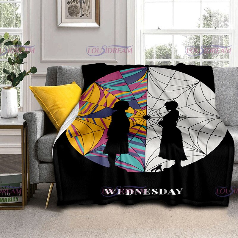 Couverture flanelle douce Wednesday Girl, chaude et imprimée 3D