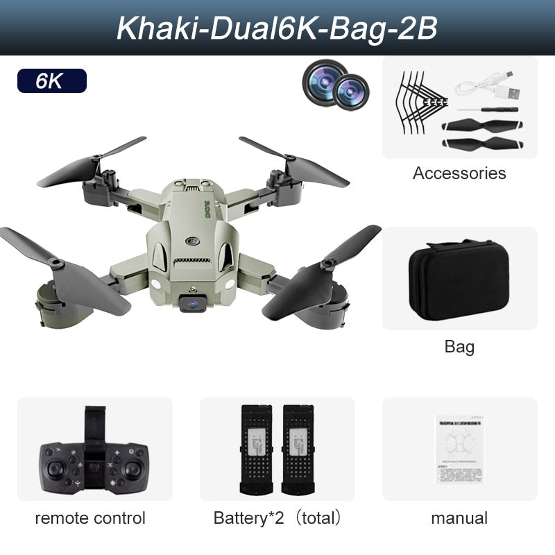 Drone Q6 4K HD Dual Camera WiFi 5G FPV avec Évitement Obstacles