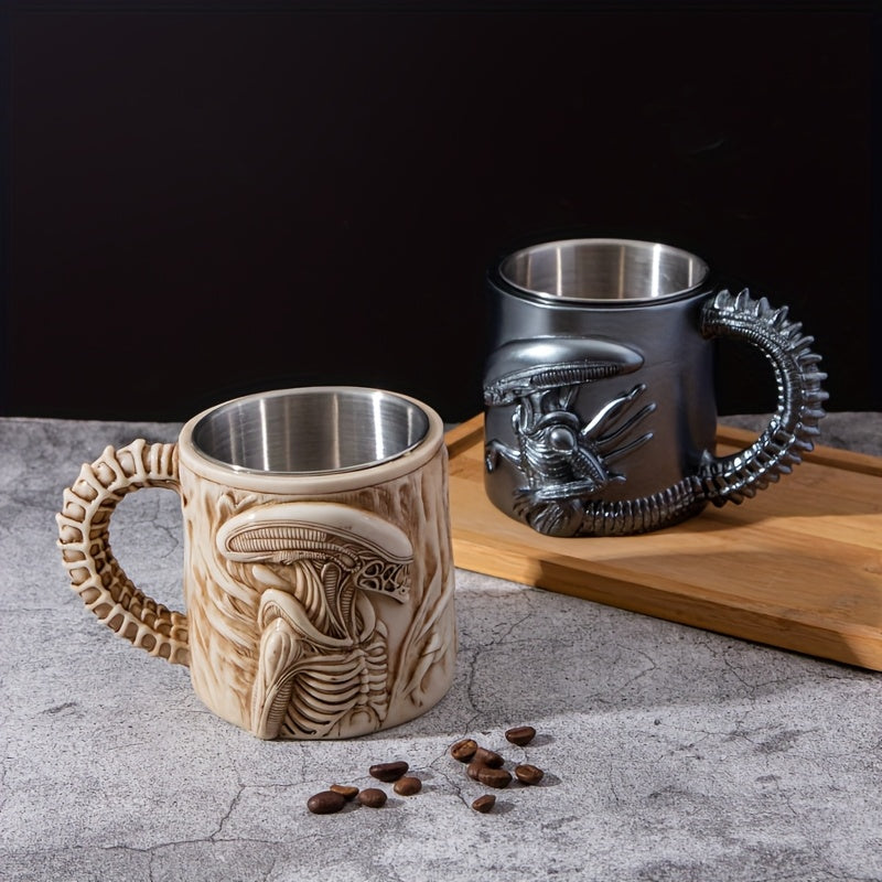 Mug Alien Xenomorph 3D 🛸 – Tasse inox unique pour fans Sci-Fi GTIJARA