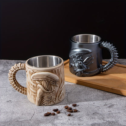 Mug Alien Xenomorph 3D 🛸 – Tasse inox unique pour fans Sci-Fi GTIJARA