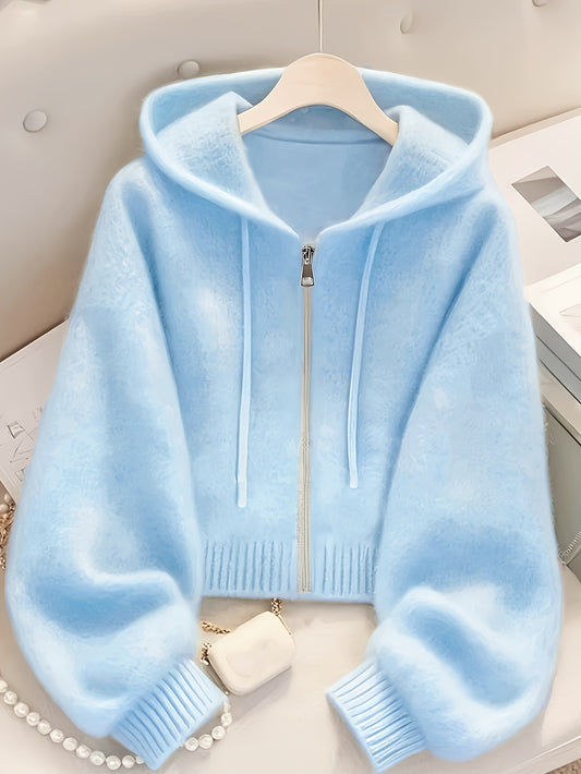 Veste douce femme 🧸 – Capuche & zip intégral, chaude & tendance GTIJARA