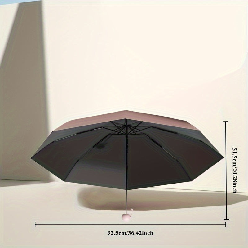 Parapluie capsule mini pliable noir – Compact & résistant 6 baleines