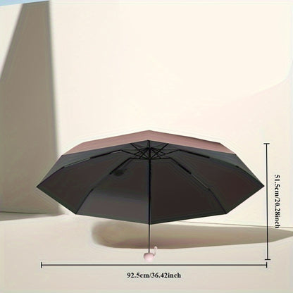 Parapluie capsule mini pliable noir – Compact & résistant 6 baleines